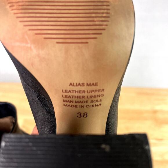 Alias Mae Ahnika Bootie Womens 38 Black Leather Upper Side Zip Pointed Toe - Picture 11 of 15